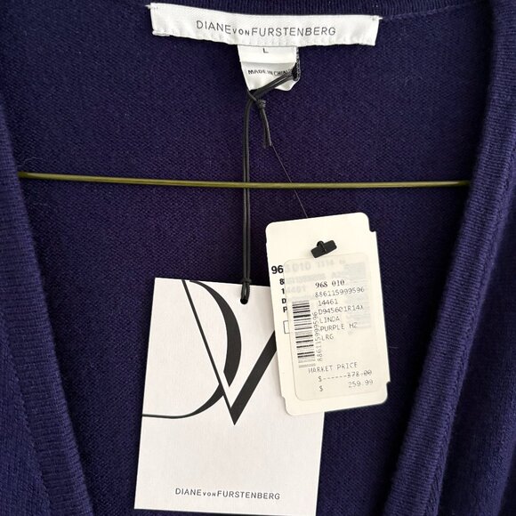 NWT DVF Sweater Wrap Dress Large - Picture 3 of 6